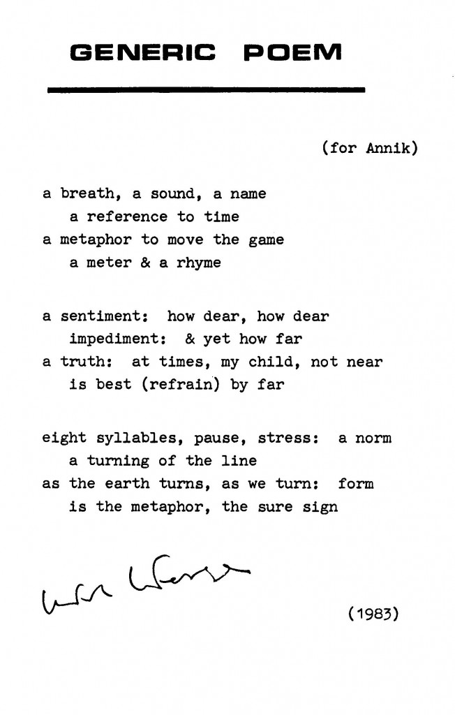 Generic Poem by W.E.R. La Farge